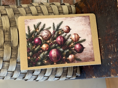 Vintage Ornaments Christmas Notepad 60 Pages 8.5